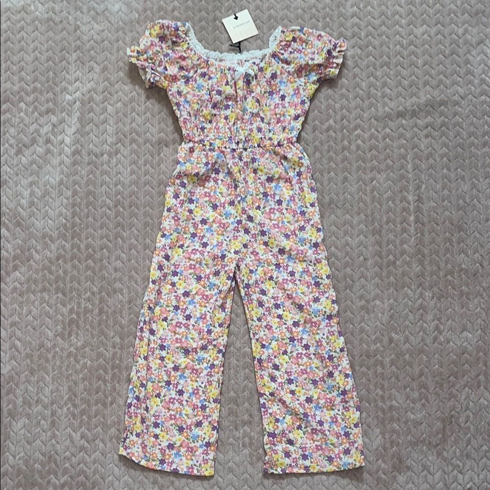Love Squared Multicolor Floral Kids Romper